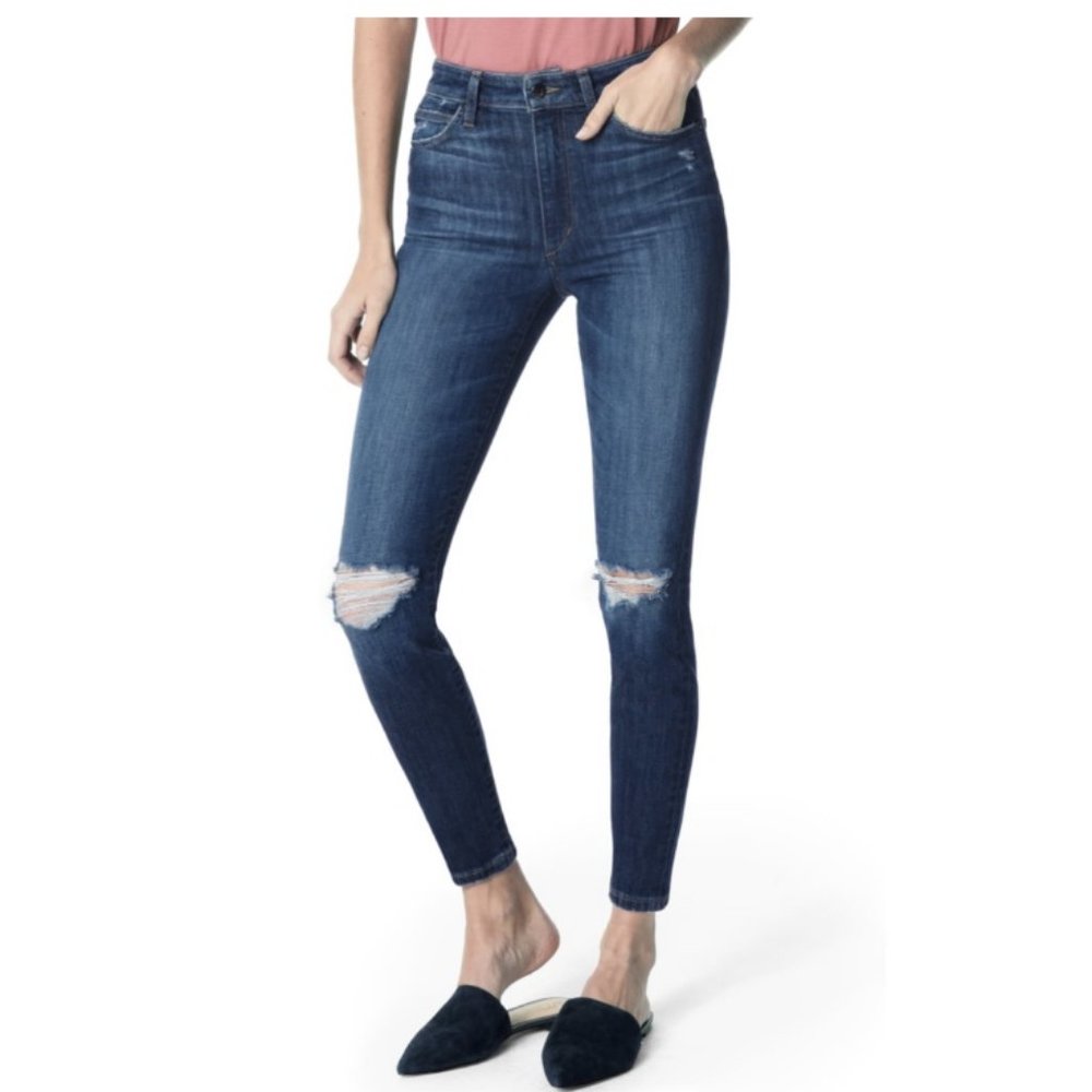 Charlie Ripped High Waist Ankle Skinny Jeans-Flaw